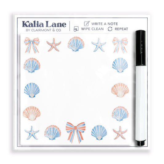 4x4 Clear Reminder Kalia Lane-New England Tides Shells & Bows -0
