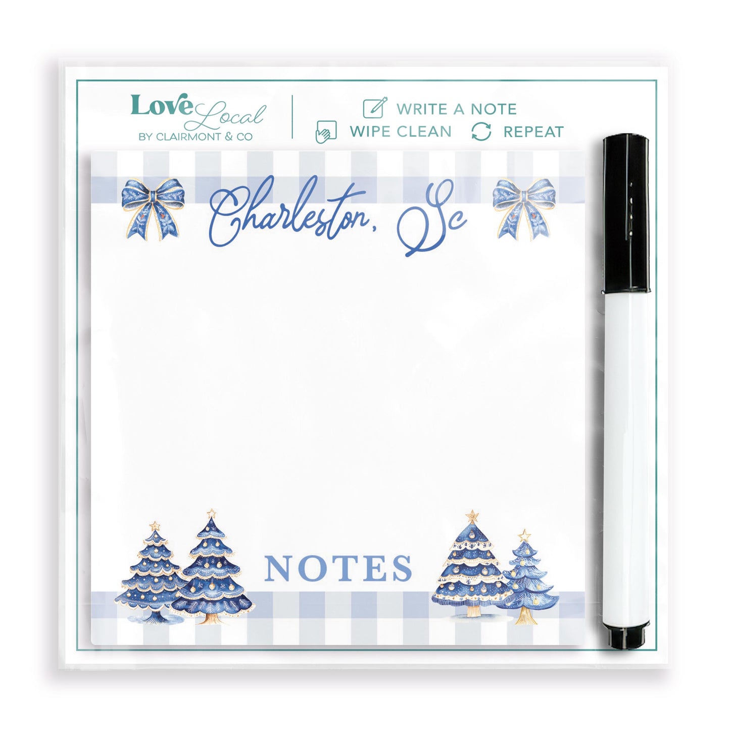 4x4 Clear Reminder Love Local-Love+Local Blue Noel - A Grand Millennial Christmas -0