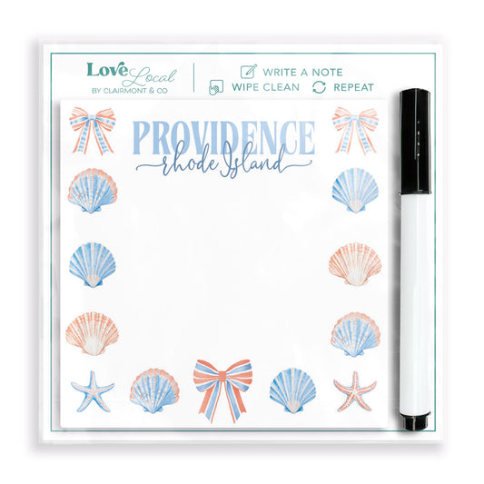 4x4 Clear Reminder Love Local-Love+Local New England Tides Shells & Bows -0