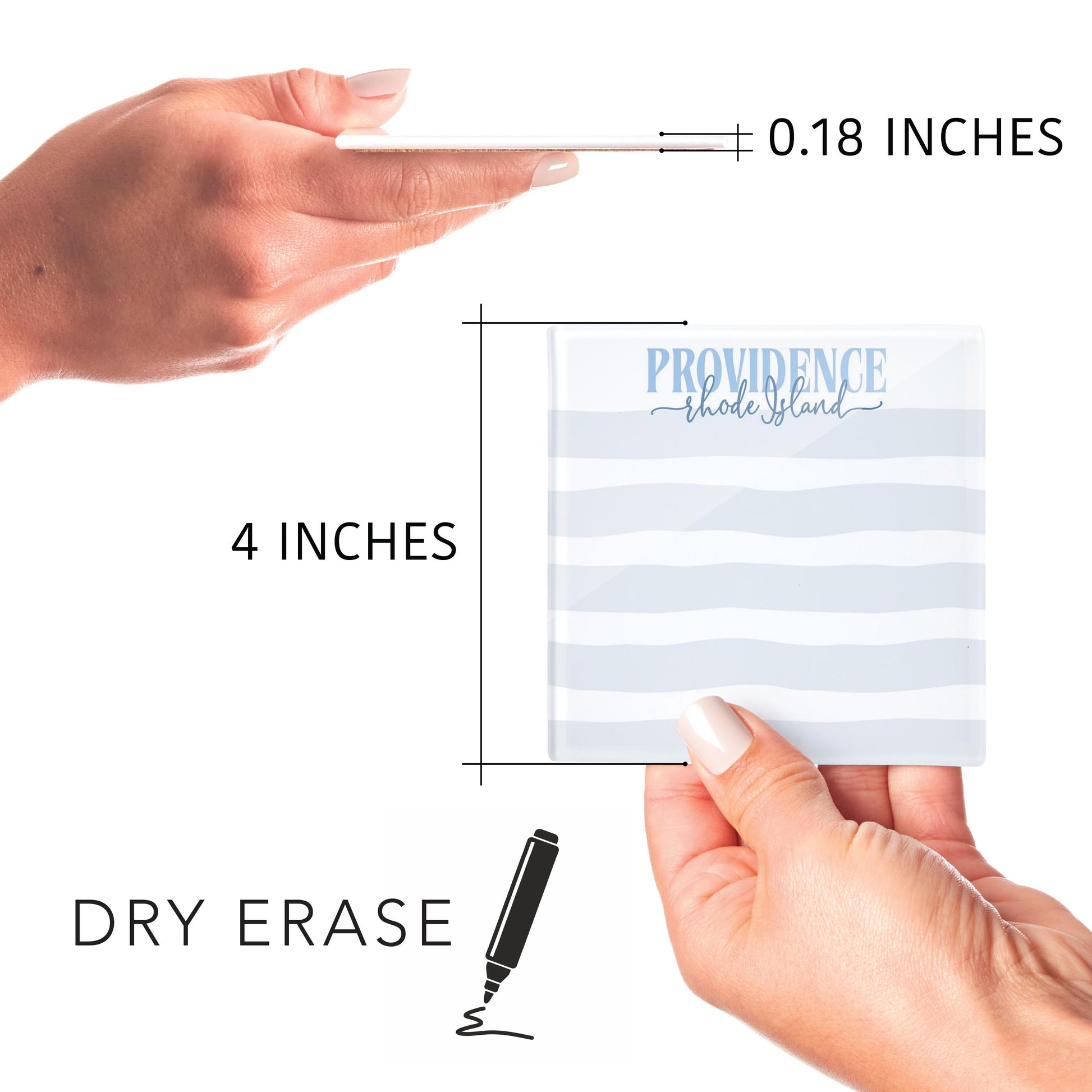 4x4 Clear Reminder Love Local-Love+Local New England Tides Stripes -4