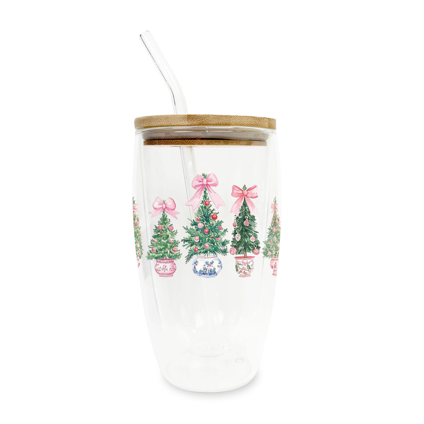 16oz Double Insulated Glass Tumbler-Blush & Baubles - A Grand Millennial Christmas -0