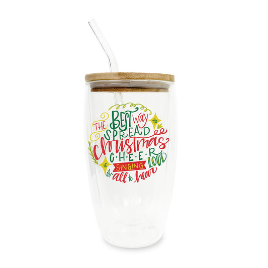 16oz Double Insulated Glass Tumbler-Best Way To Spread Christmas Cheer