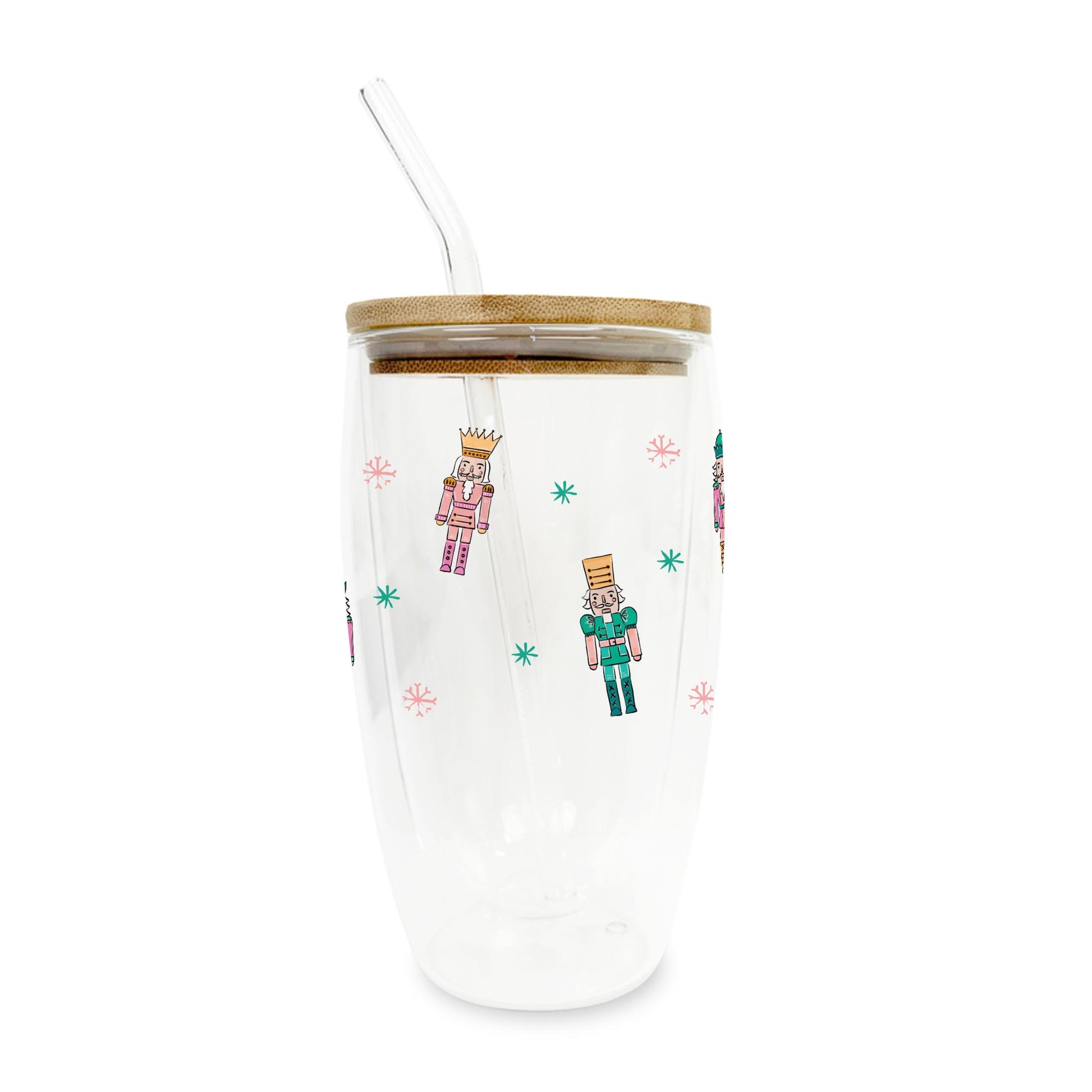 16oz Double Insulated Glass Tumbler-Confetti Nutcracker -0