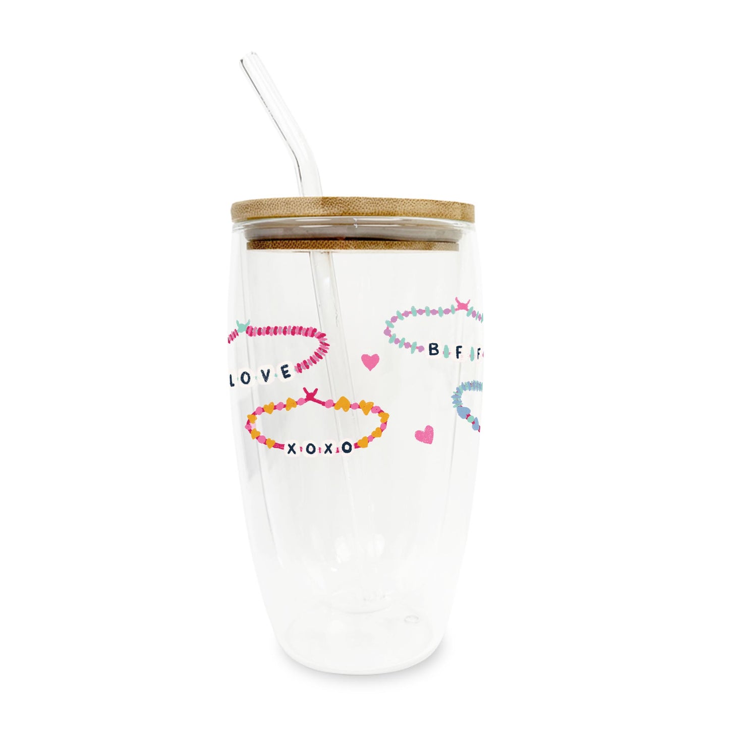 16oz Double Insulated Glass Tumbler-Friendship Bracelets