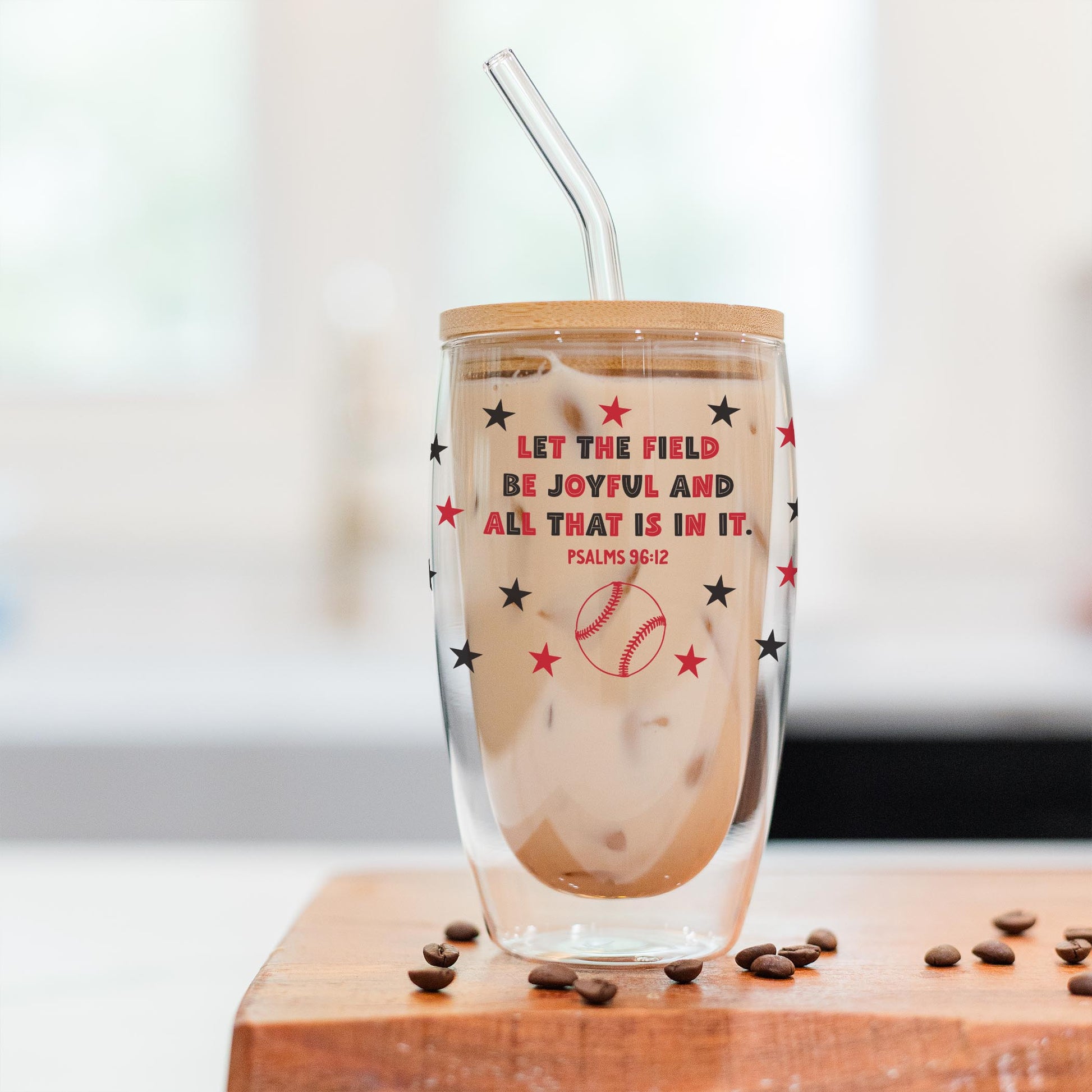 16oz Double Insulated Glass Tumbler-Game Day Baseball Let The Field -2