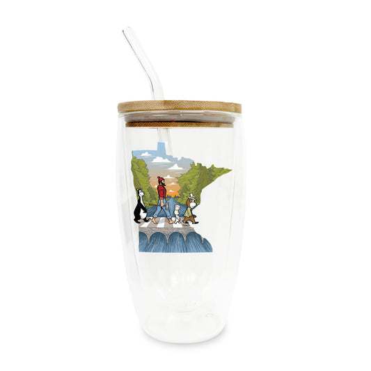 16oz Double Insulated Glass Tumbler-Minnesota Abbey Road