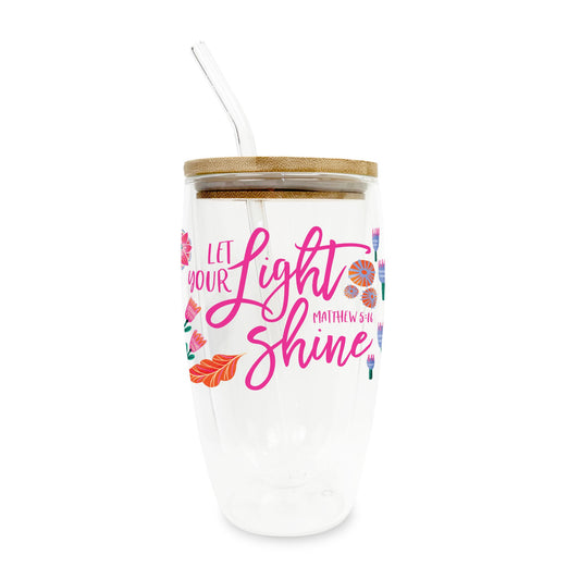 16oz Double Insulated Glass Tumbler-Radiant Hope Let Your Light Shine -0