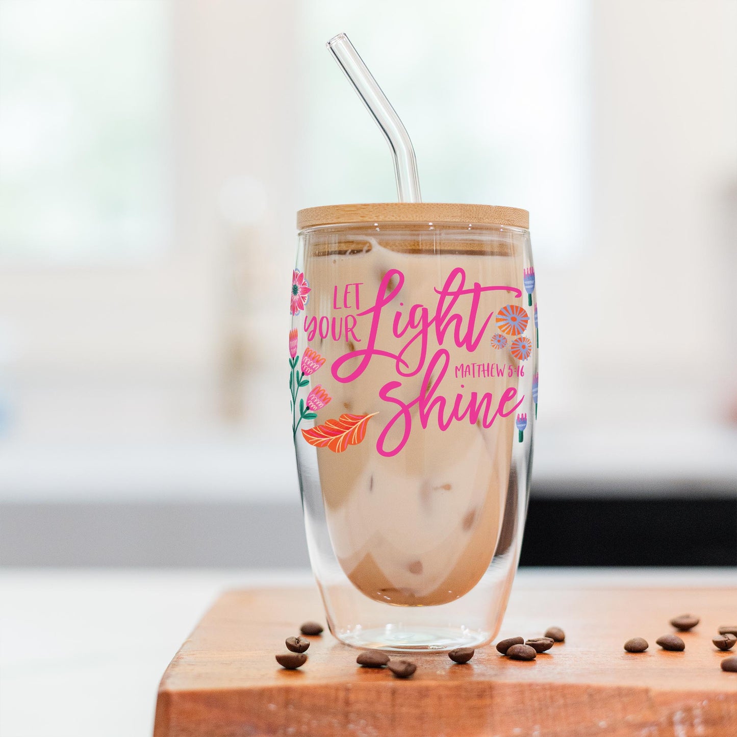 16oz Double Insulated Glass Tumbler-Radiant Hope Let Your Light Shine -2