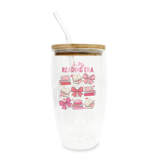 16oz Double Insulated Glass Tumbler-In My Reading Era -0