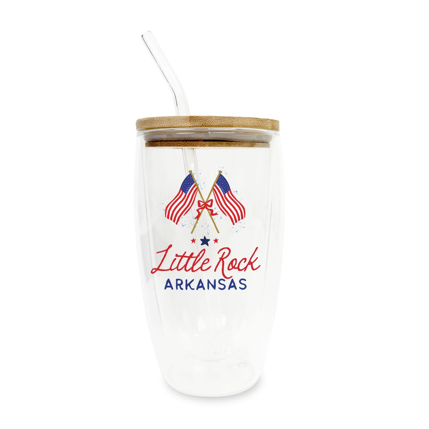 16oz Double Insulated Glass Tumbler-L+L American Summer -0