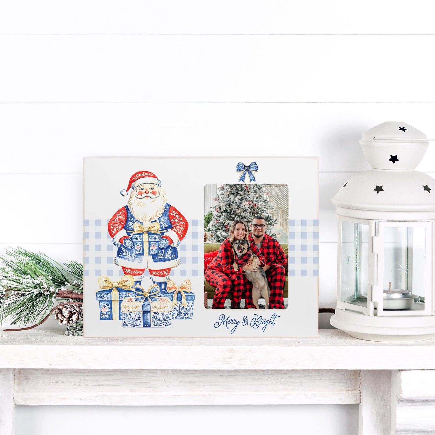 Lily Frame Horizontal-Blue Noel - A Grand Millennial Christmas -3