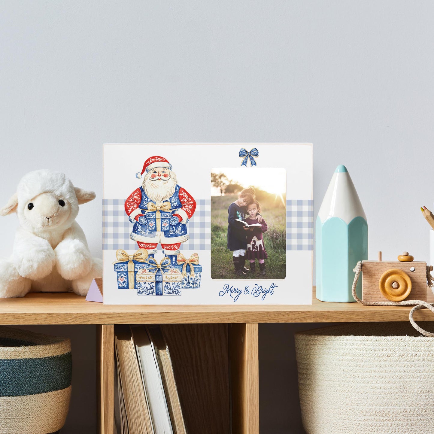 Lily Frame Horizontal-Blue Noel - A Grand Millennial Christmas -4