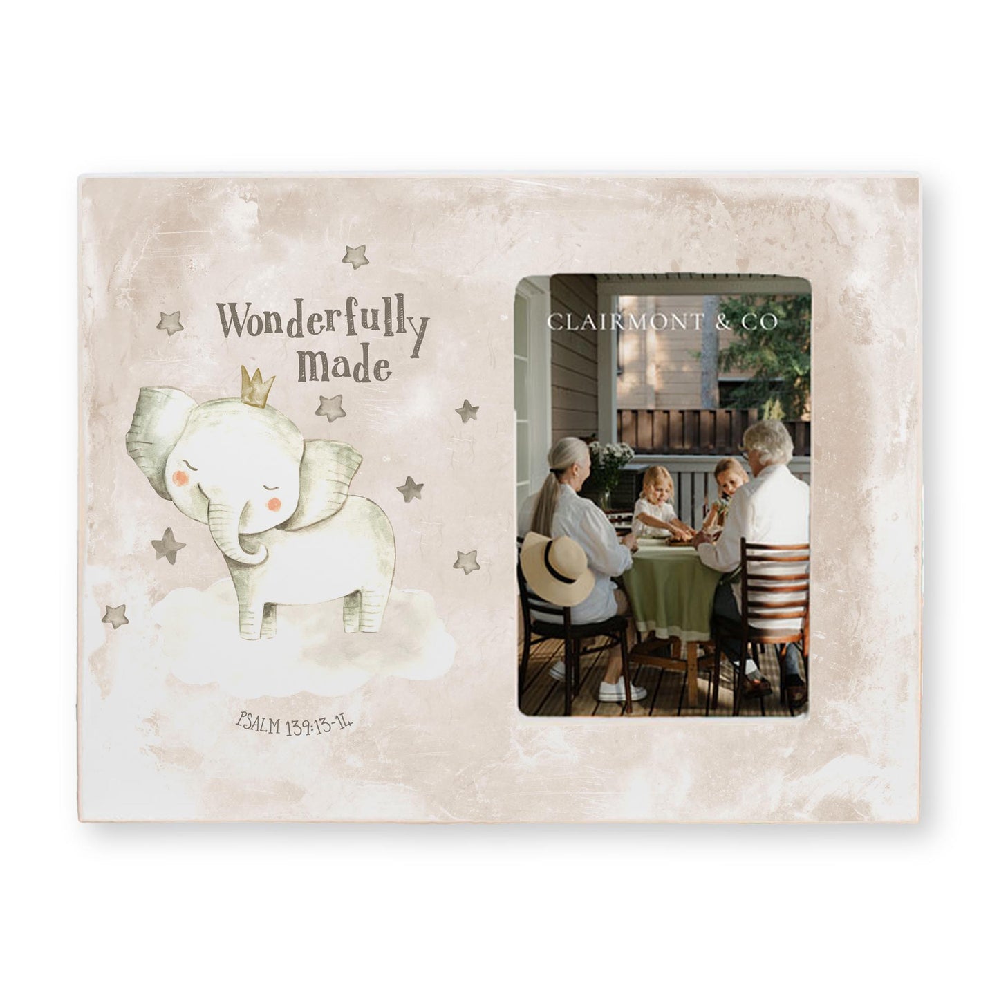 Lily Frame Horizontal-Wonderfully Made Elephant Painted Background