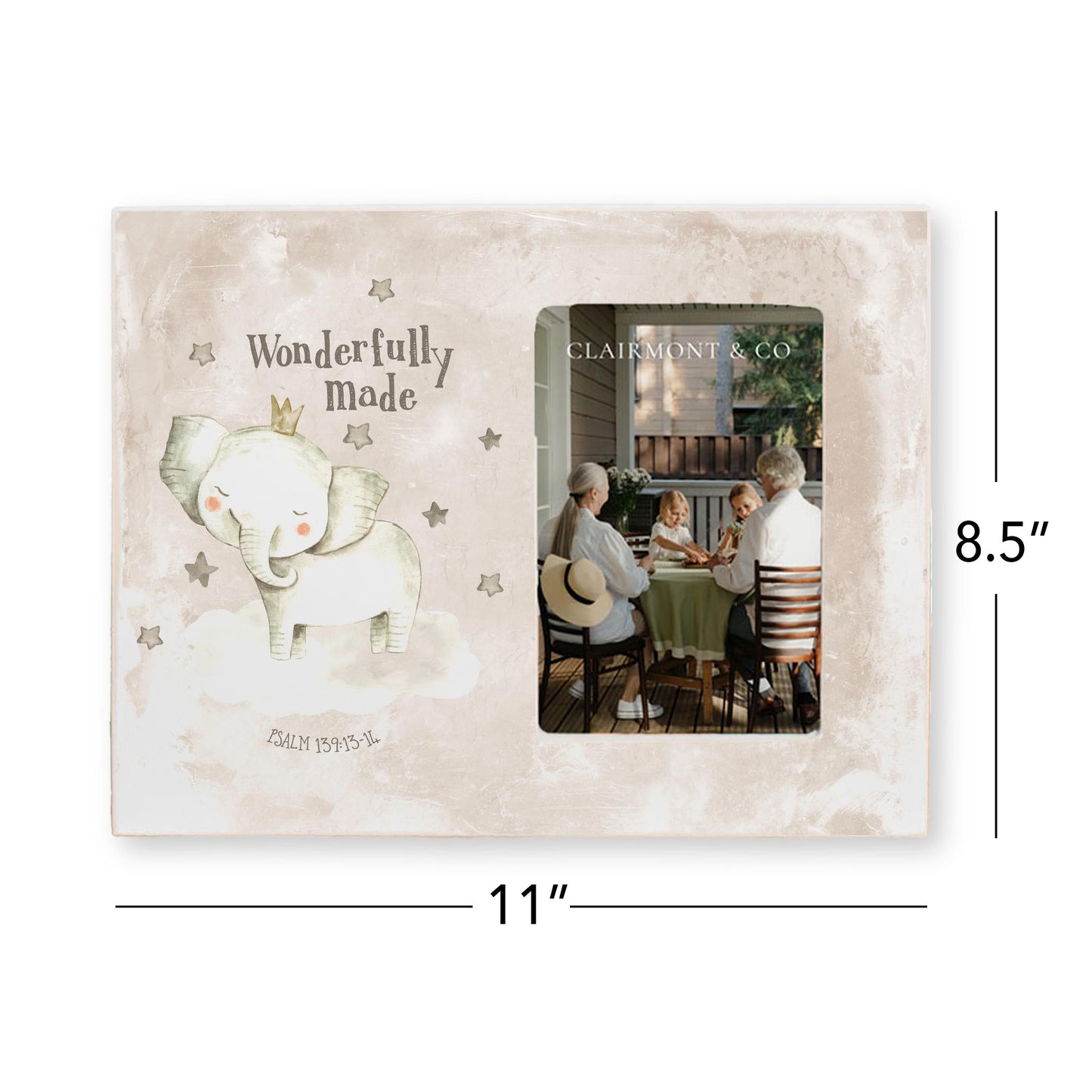 Lily Frame Horizontal-Wonderfully Made Elephant Painted Background