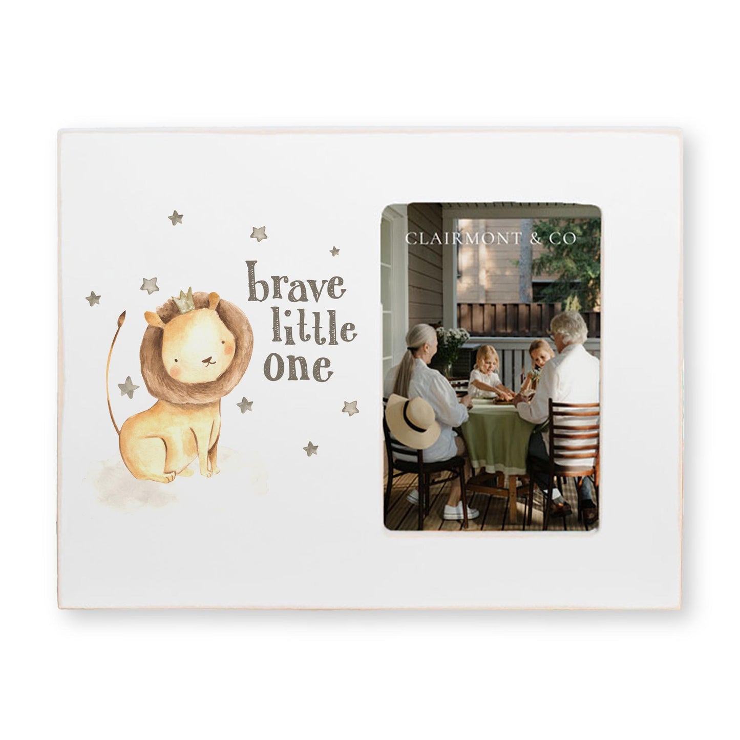 Lily Frame Horizontal-Brave Little One Lion White Background