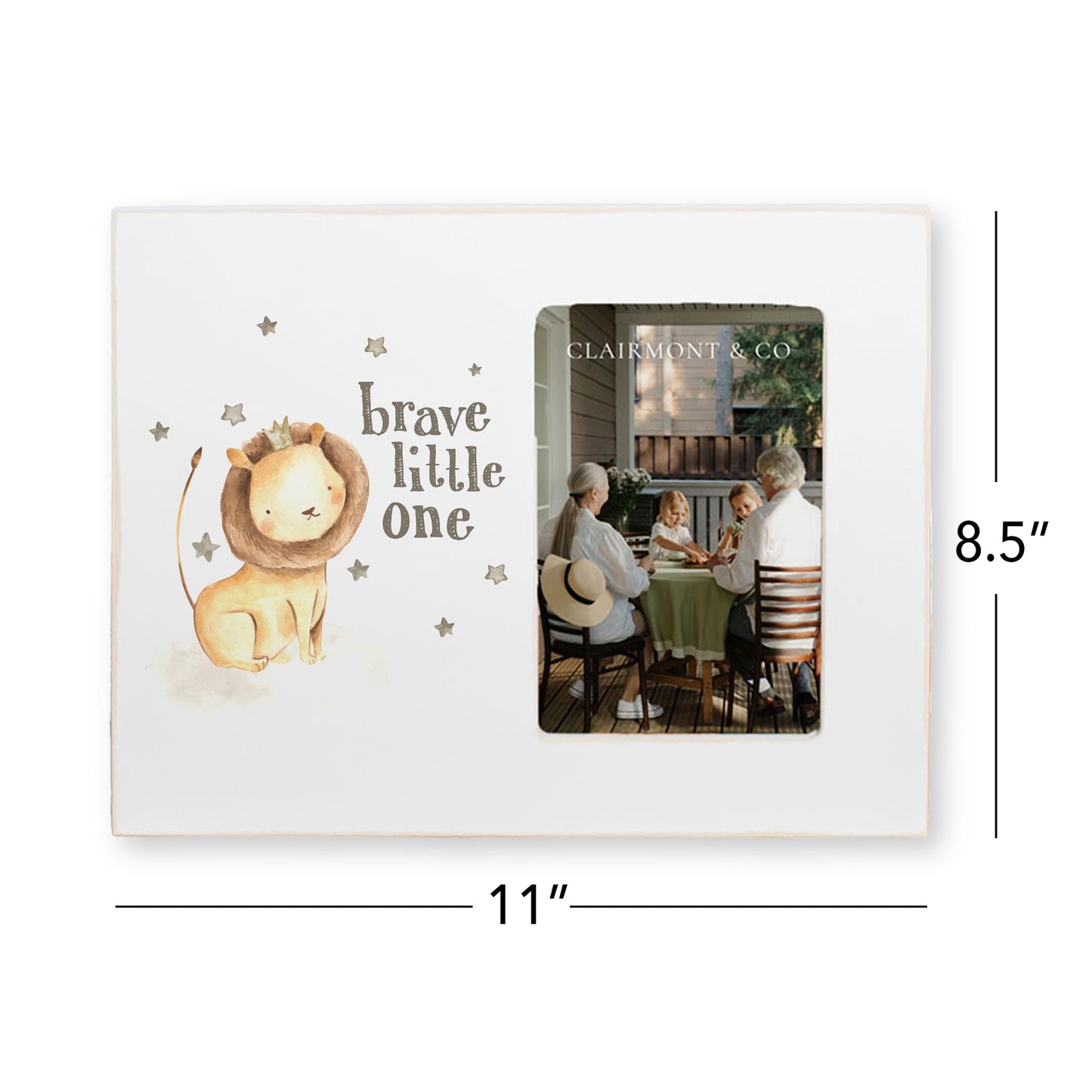 Lily Frame Horizontal-Brave Little One Lion White Background