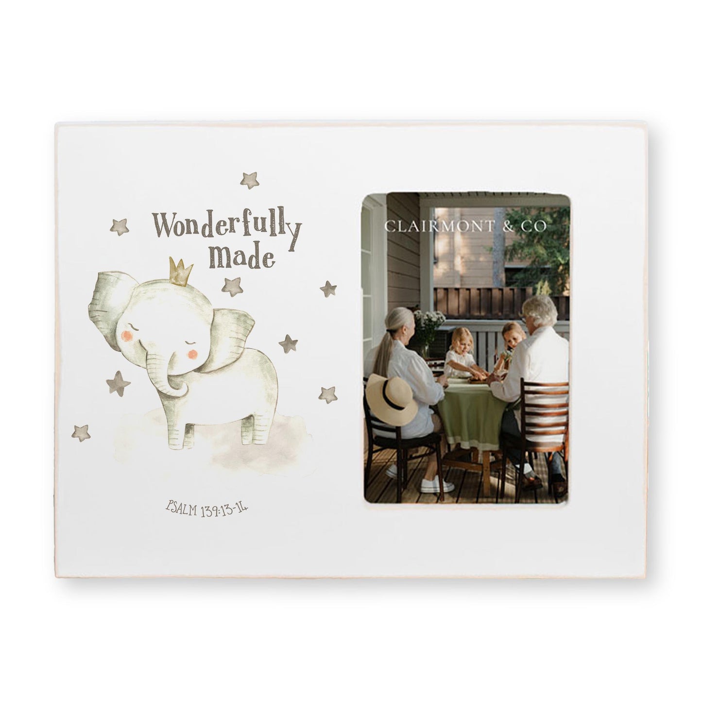 Lily Frame Horizontal-Wonderfully Made Elephant White Background