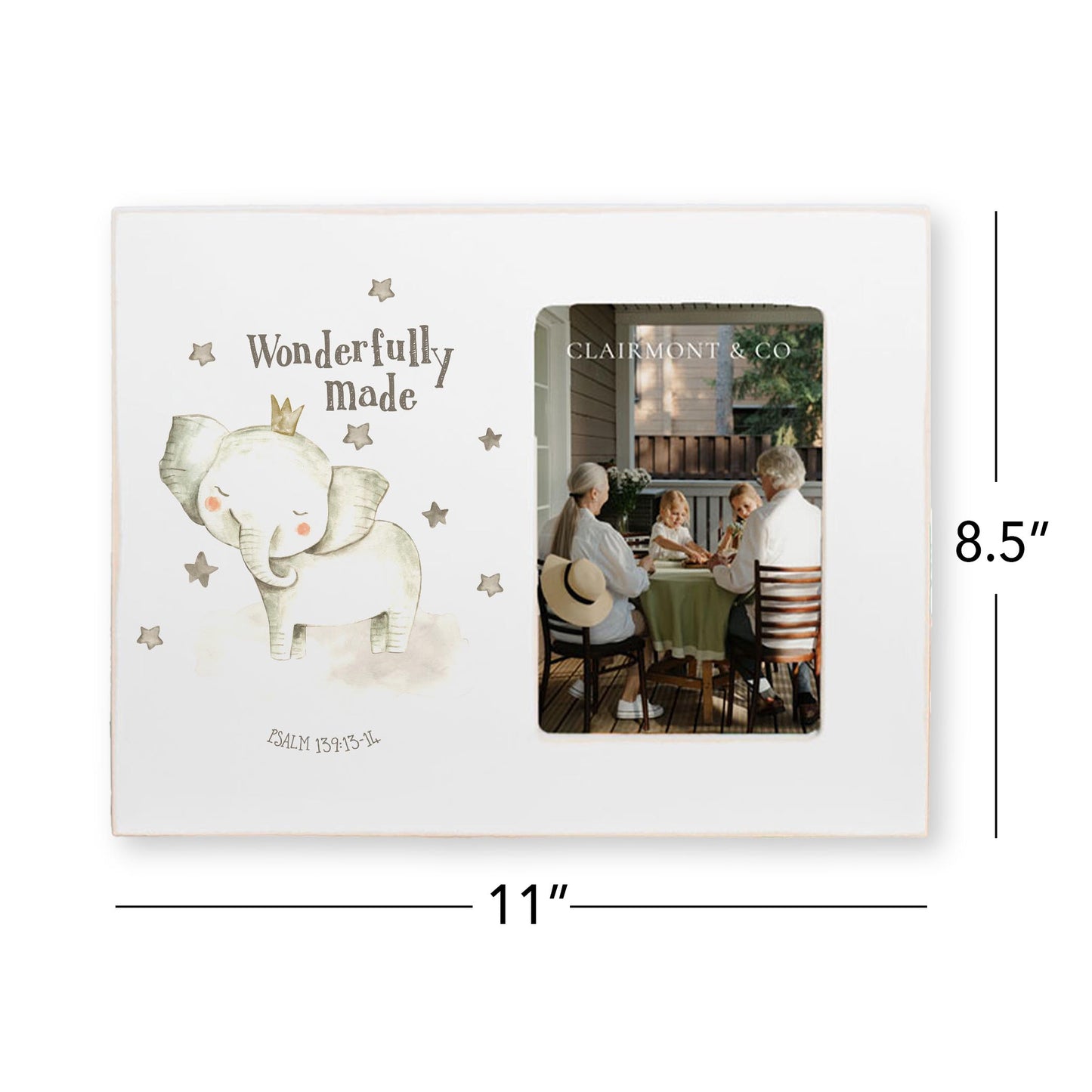 Lily Frame Horizontal-Wonderfully Made Elephant White Background