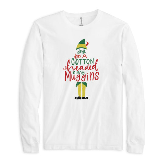 Long Sleeve T-Shirt White-Cotton Headed Ninny Muggins