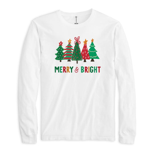Long Sleeve T-Shirt White-Whimsy Wonderland Traditional Merry & Bright