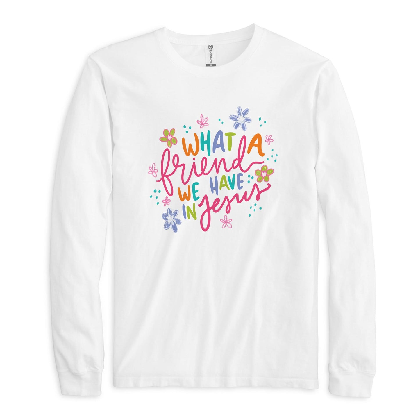 Long Sleeve T-Shirt White-What A Friend We Have In Jesus -0