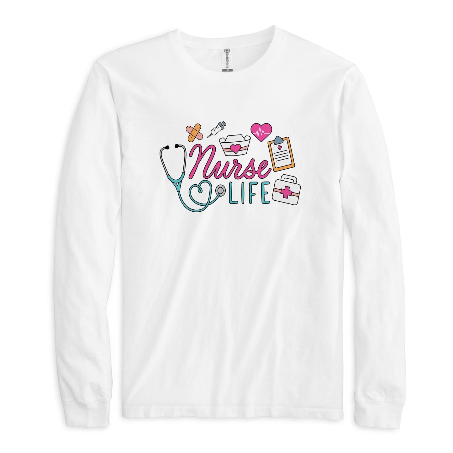 Long Sleeve T-Shirt White-Nurse Life