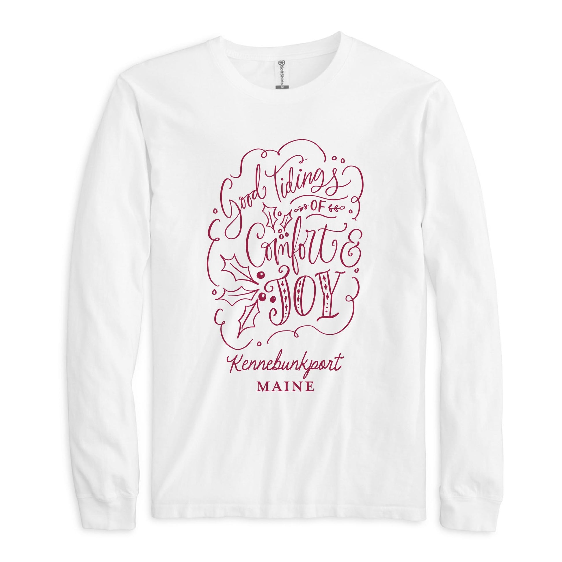 Long Sleeve T-Shirt White-Love + Local Winterberry -0
