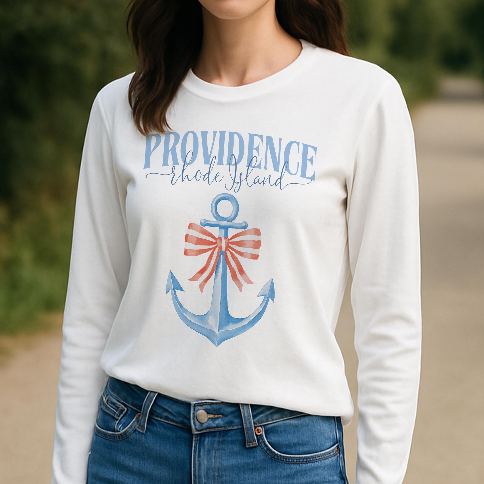Long Sleeve T-Shirt White-Love+Local New England Tides -3