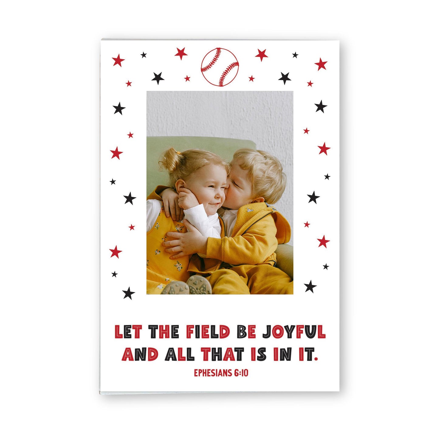 Mini Frame-Let The Field Be Joyful Baseball Red & Black