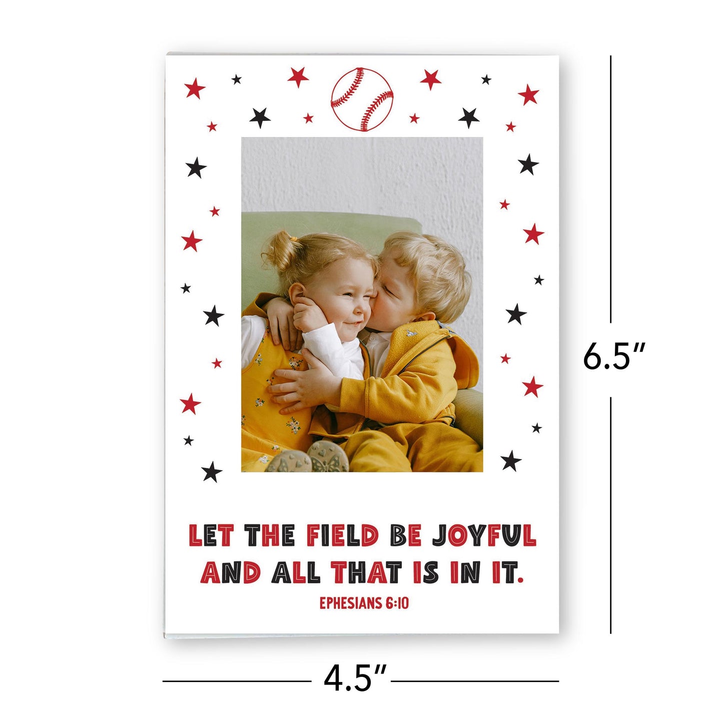 Mini Frame-Let The Field Be Joyful Baseball Red & Black