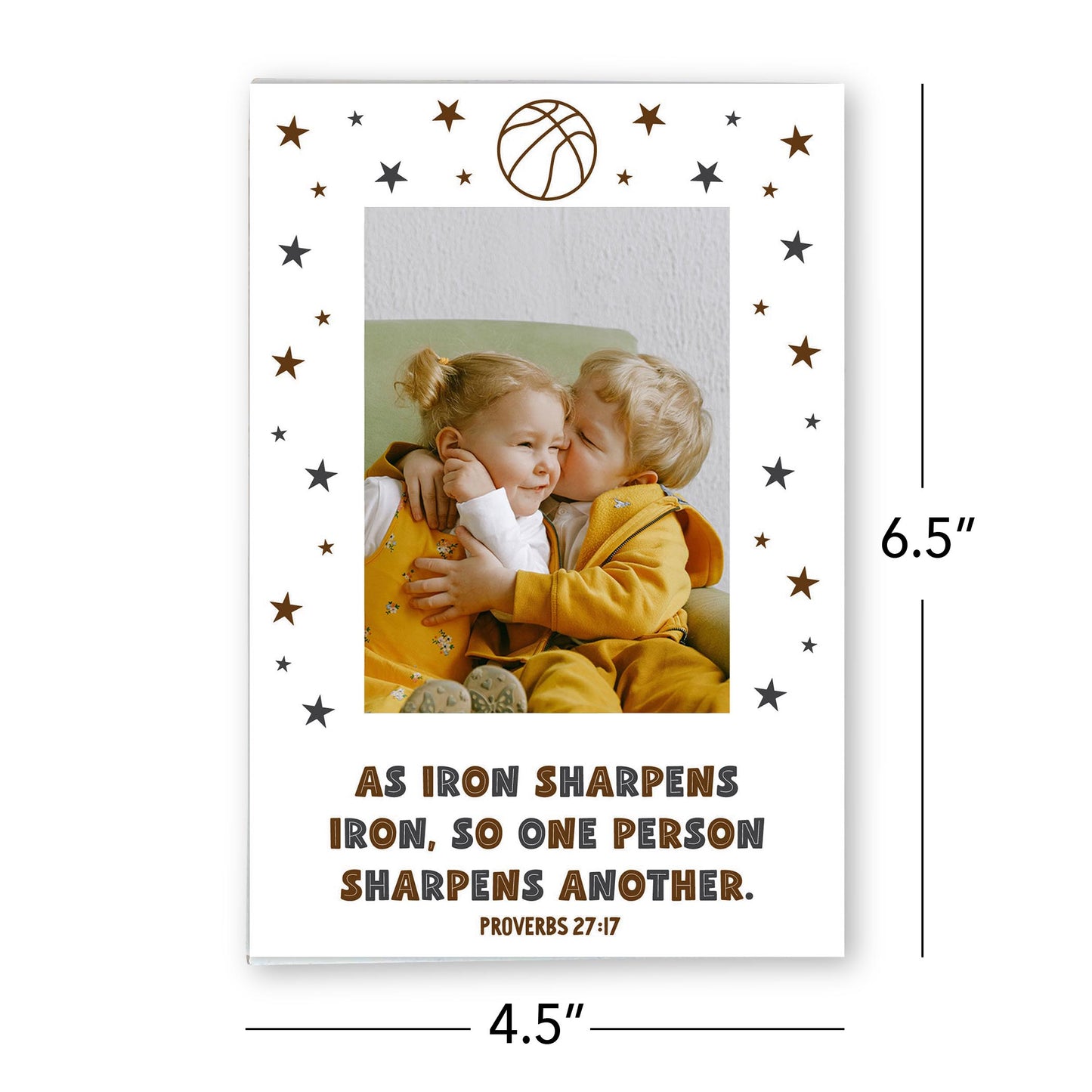 Mini Frame-Iron Sharpens Iron Basketball Brown & Black