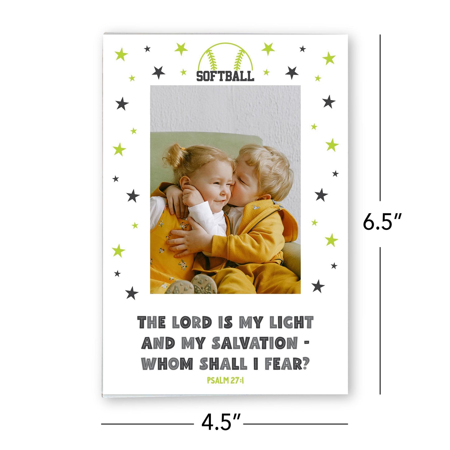 Mini Frame-The Lord Is My Light Softball Green & Black