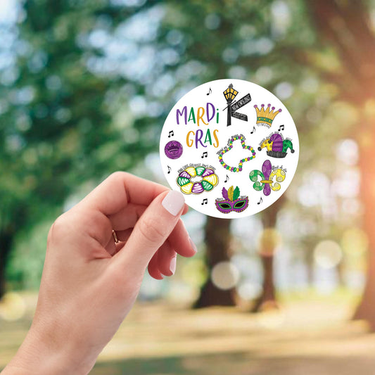 Vinyl Magnet-Mardi Gras Icons