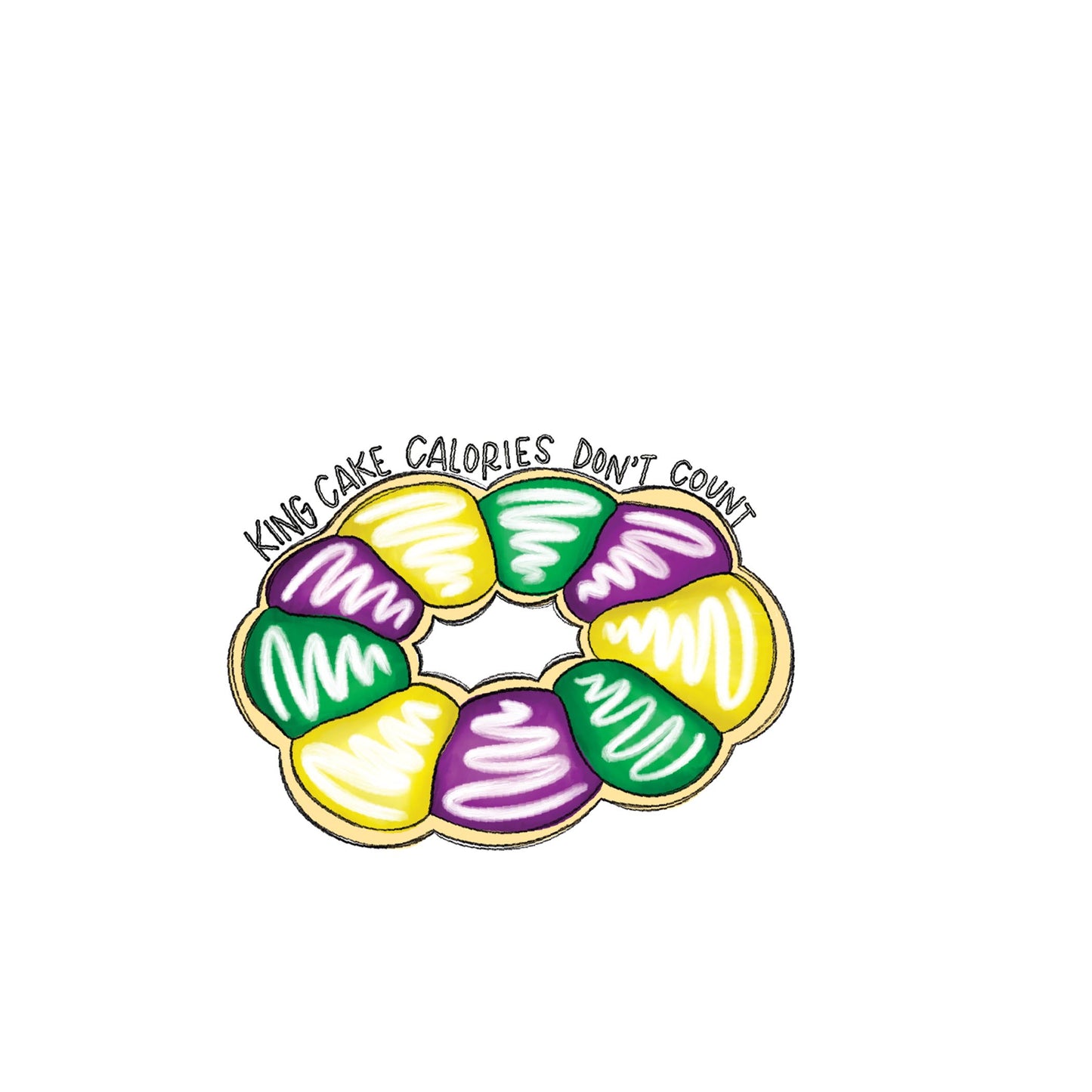 Vinyl Magnet-Mardi Gras King Cake