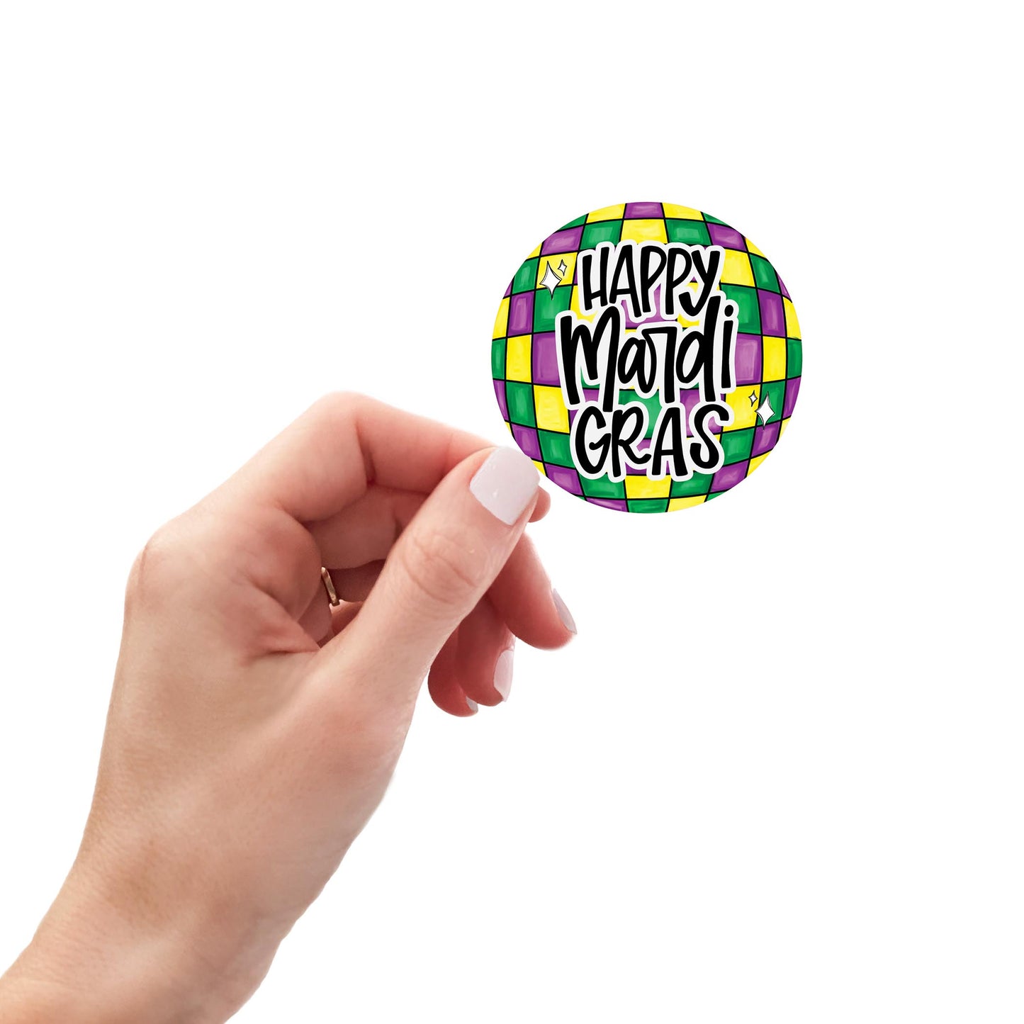 Vinyl Magnet-Mardi Gras Disco Ball