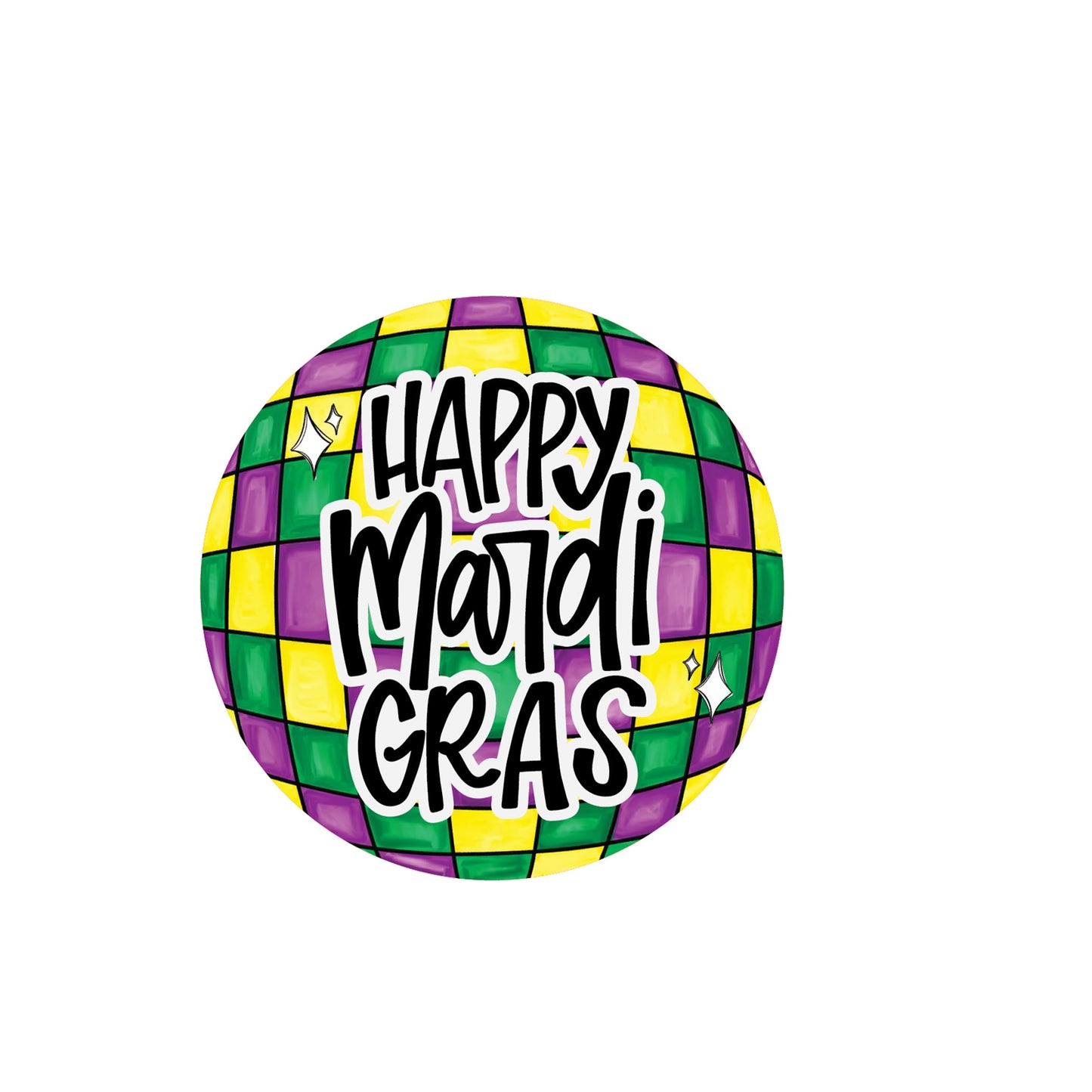 Vinyl Magnet-Mardi Gras Disco Ball