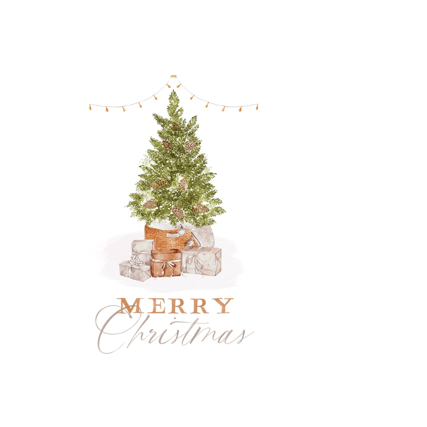 Vinyl Magnet-Cottage Tree Merry Christmas
