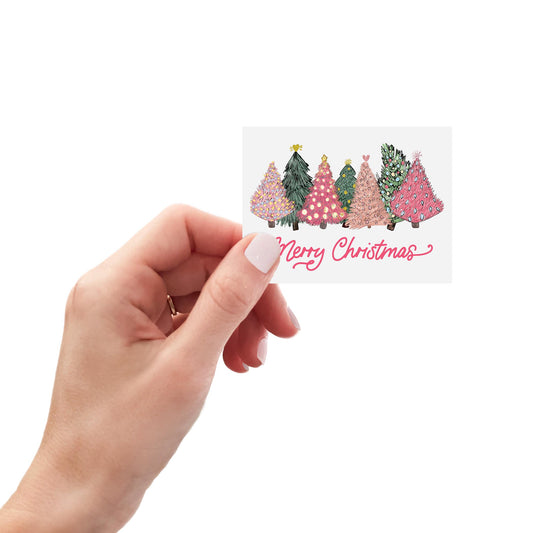 Vinyl Magnet-Pink Trees Merry Christmas