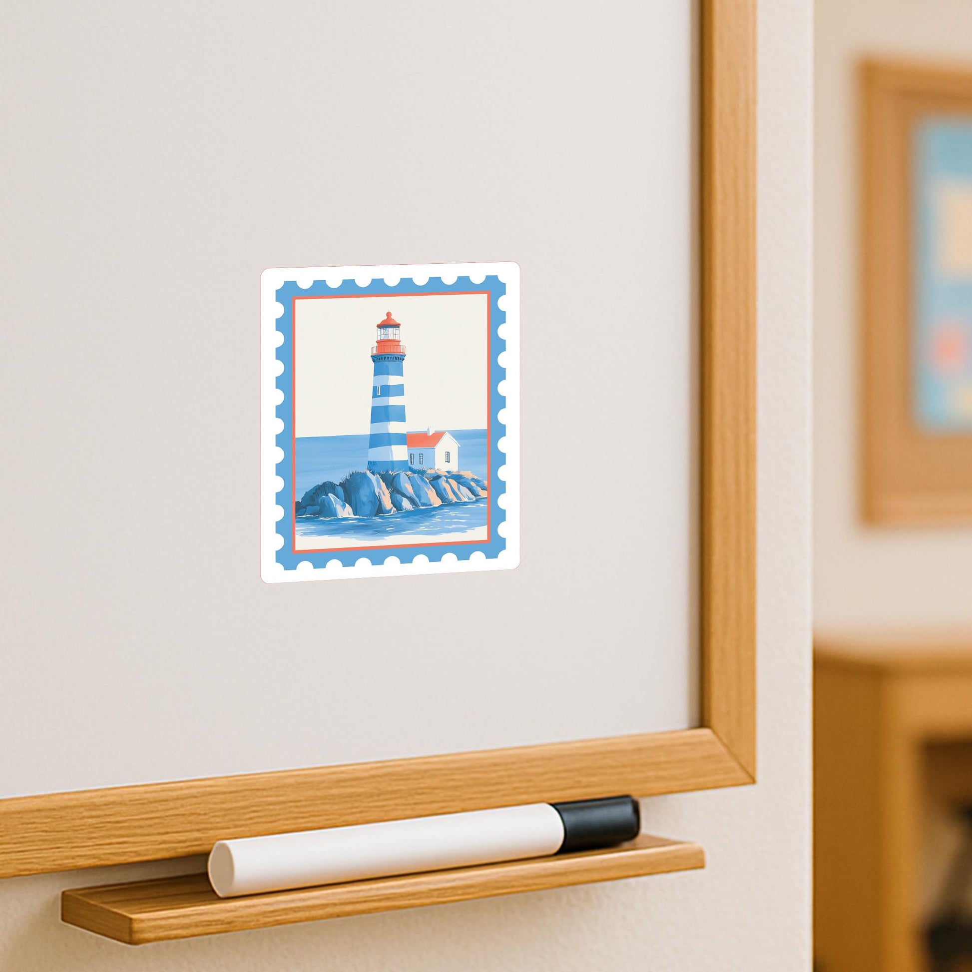 Vinyl Magnet-New England Tides Lighthouse Stamp -3
