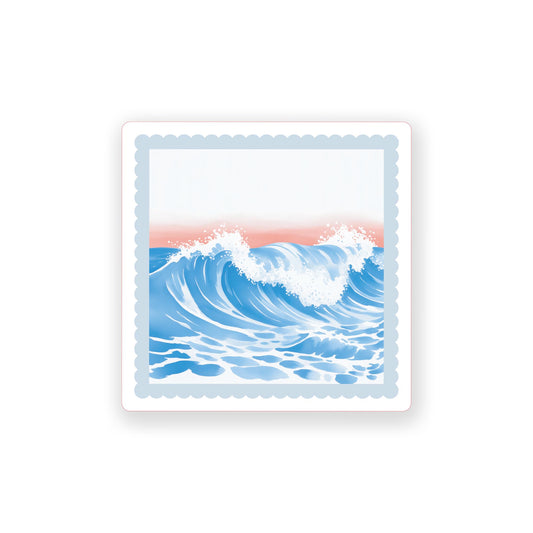 Vinyl Magnet-New England Tides Wave Stamp -0