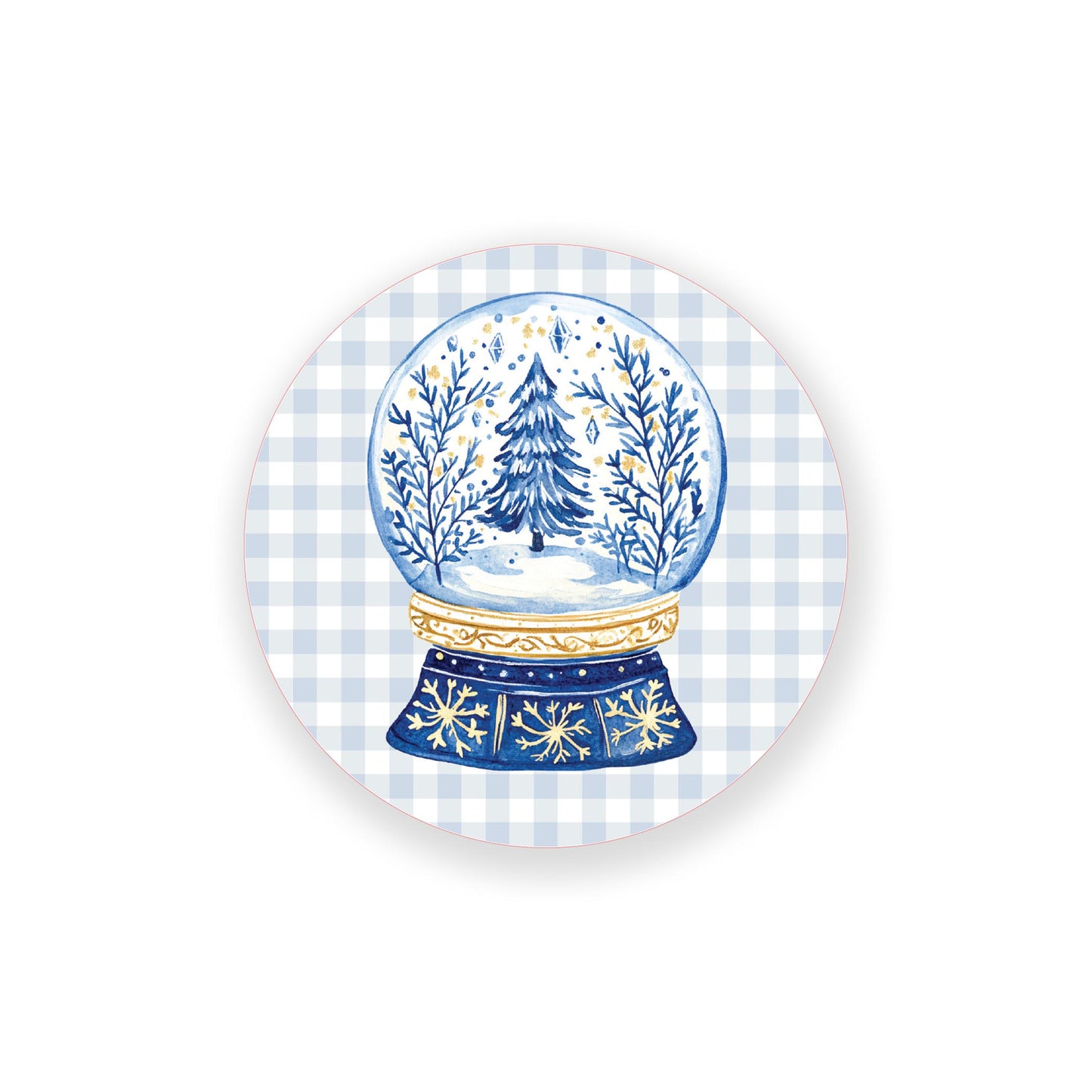 Vinyl Magnet-Blue Noel - A Grand Millennial Christmas Snow Globe -0