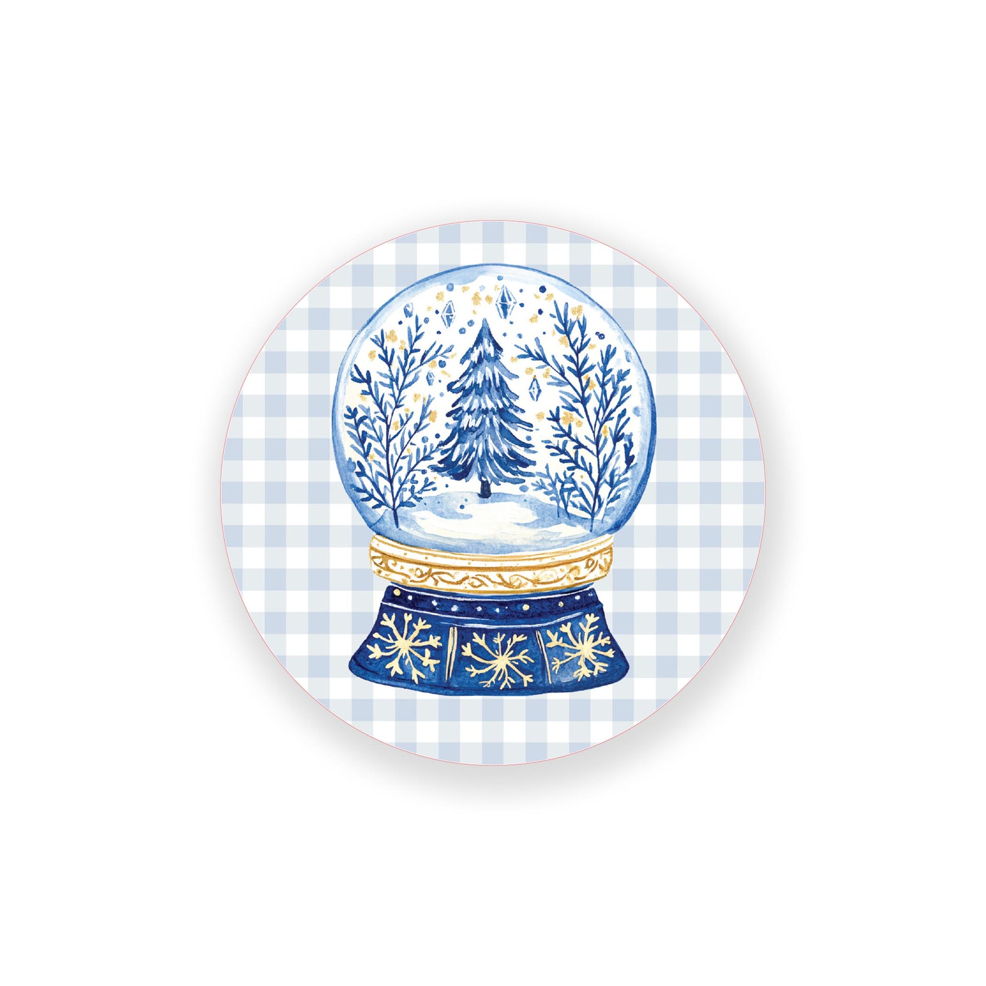 Vinyl Magnet-Blue Noel - A Grand Millennial Christmas Snow Globe -0