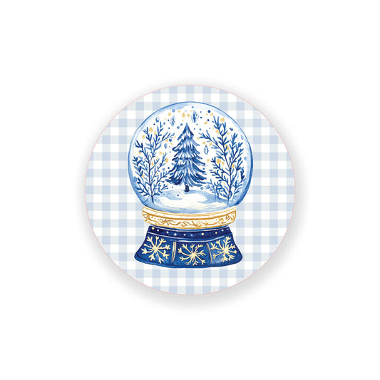Vinyl Magnet-Blue Noel - A Grand Millennial Christmas Snow Globe -0