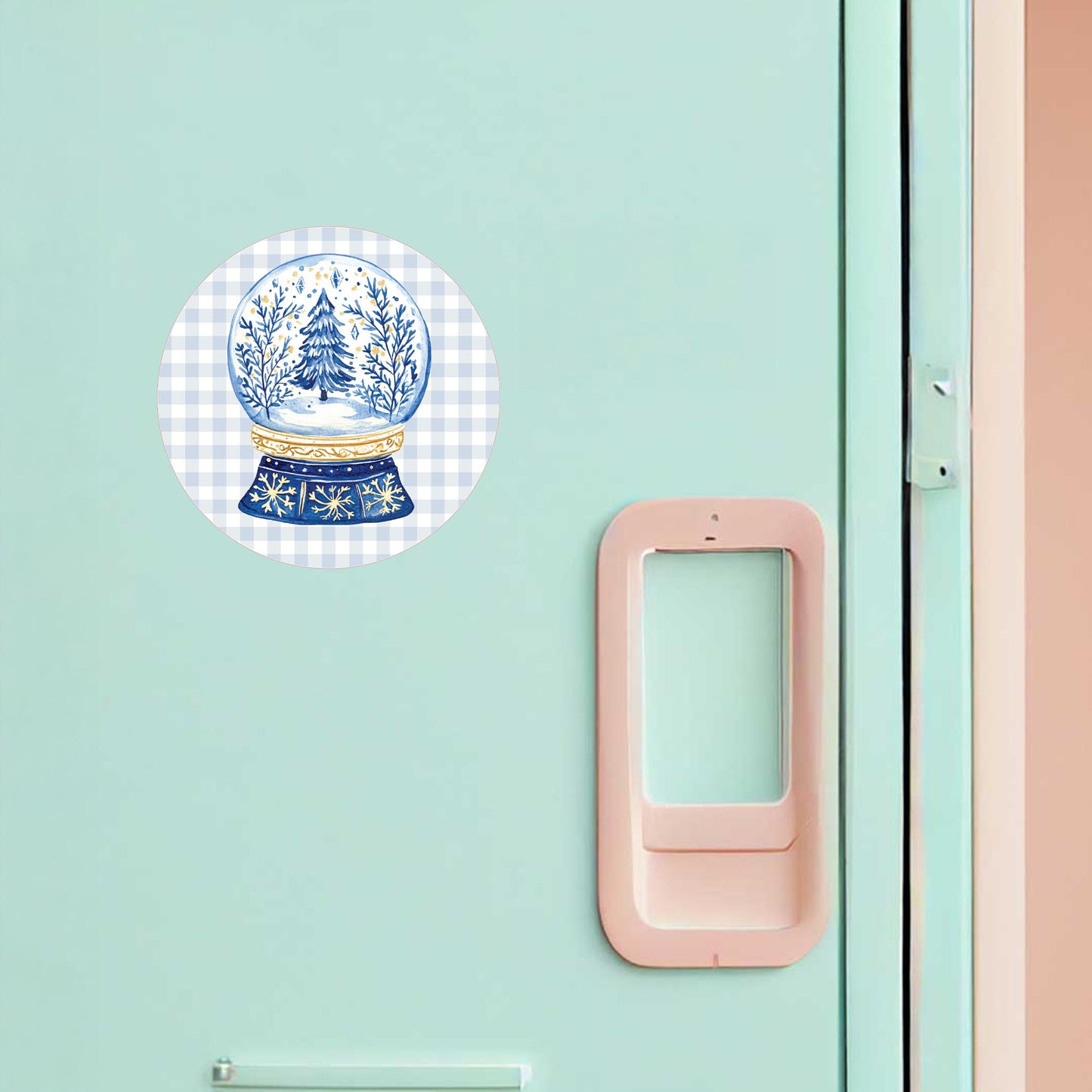 Vinyl Magnet-Blue Noel - A Grand Millennial Christmas Snow Globe -1