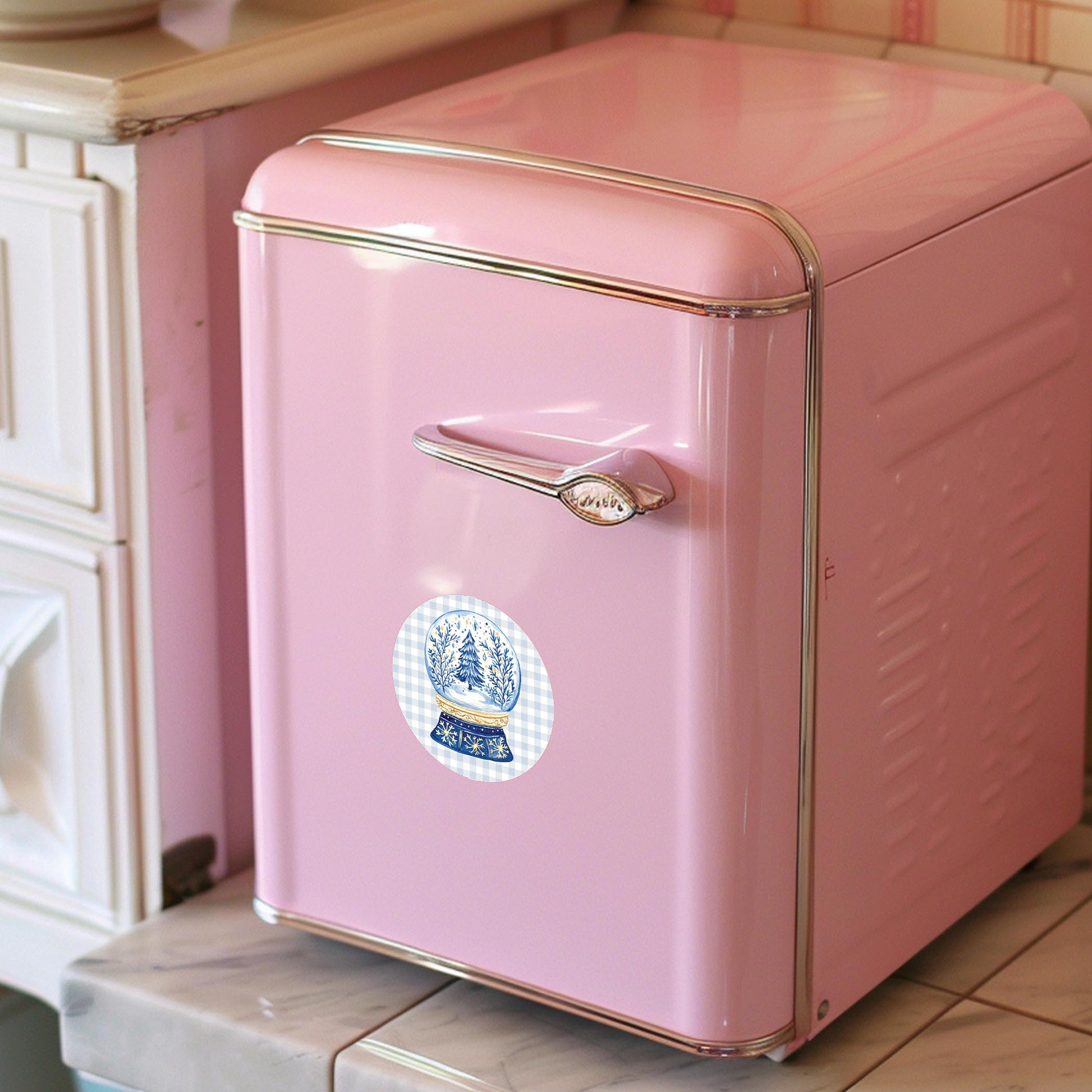 Vinyl Magnet-Blue Noel - A Grand Millennial Christmas Snow Globe -2