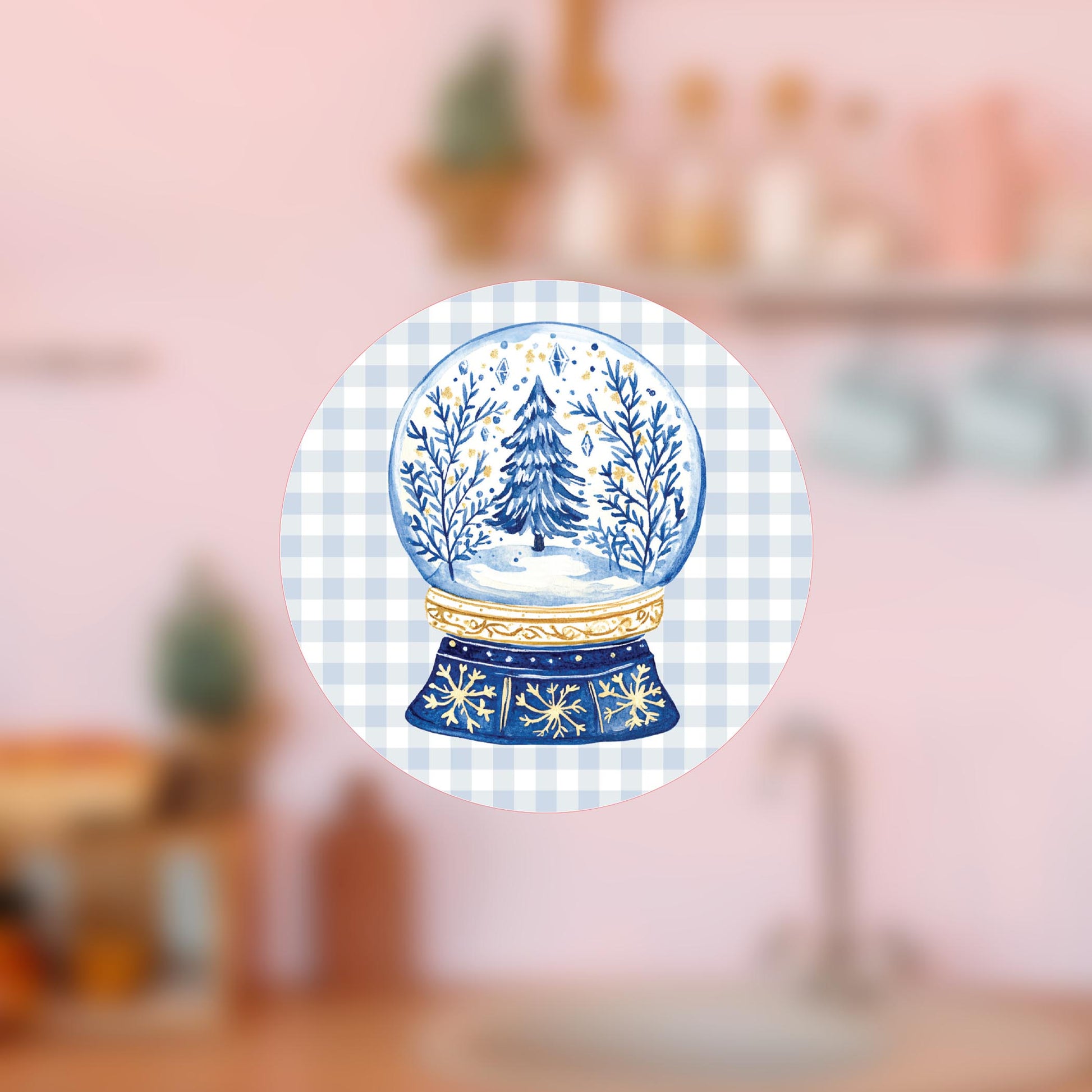 Vinyl Magnet-Blue Noel - A Grand Millennial Christmas Snow Globe -4