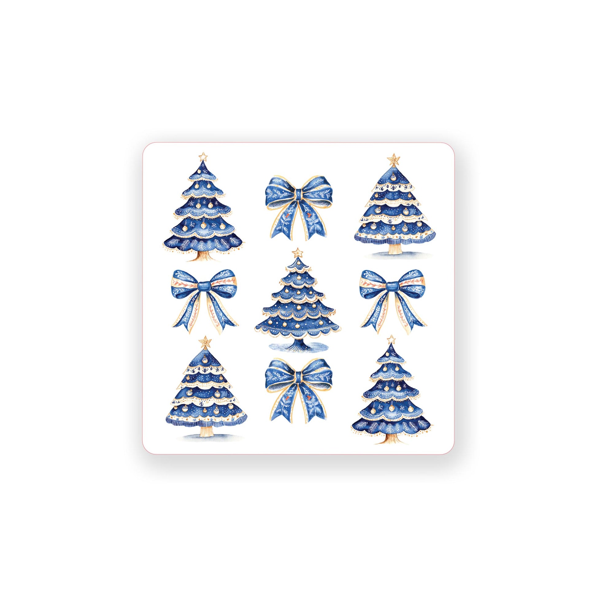 Vinyl Magnet-Blue Noel - A Grand Millennial Christmas Trees & Bows -0