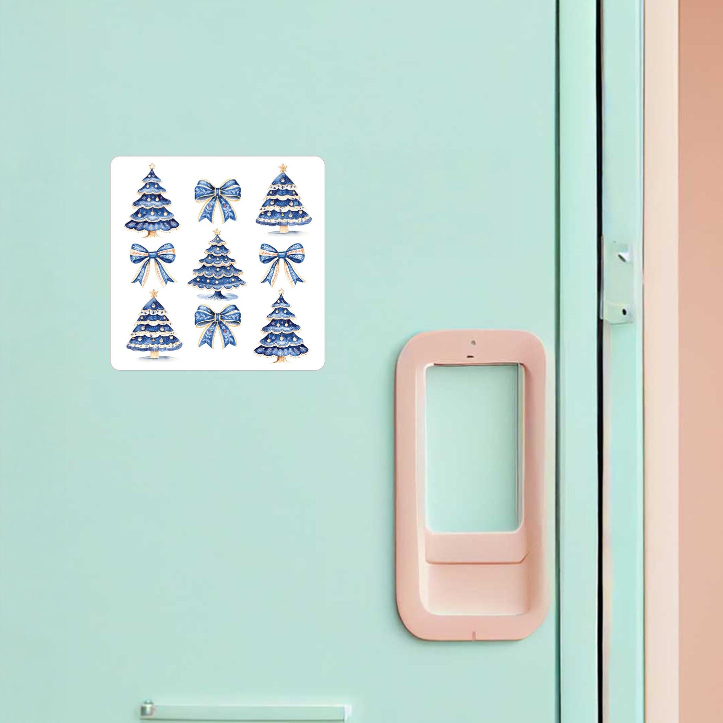 Vinyl Magnet-Blue Noel - A Grand Millennial Christmas Trees & Bows -1