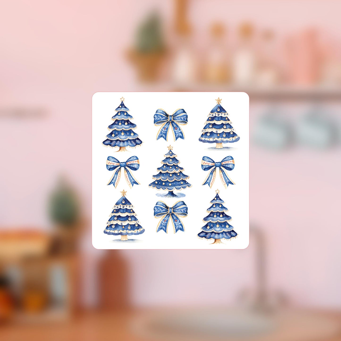 Vinyl Magnet-Blue Noel - A Grand Millennial Christmas Trees & Bows -4