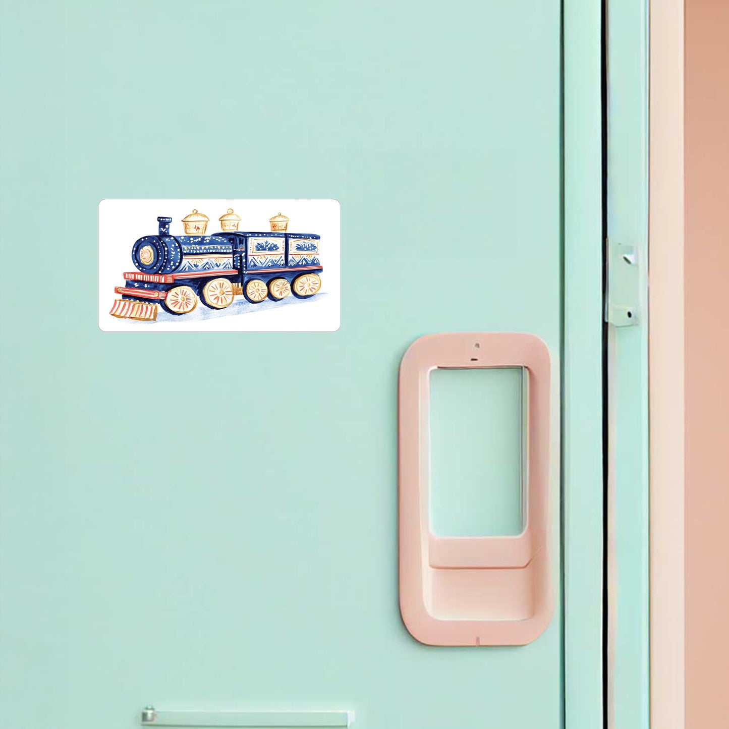 Vinyl Magnet-Blue Noel - A Grand Millennial Christmas Train -1